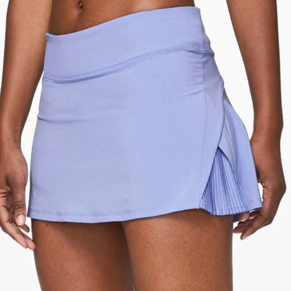Lululemon skiort Play Off The Pleats tennis Skirt 12" Hydrangea Blue skort sz 10